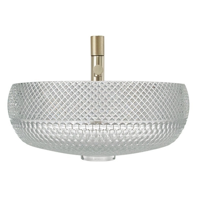Chiaro lavandino trasparente del lavaggio di vanità di Crystal Glass Vessel Sinks Bathroom sopra il contatore