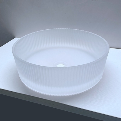 Bande opache acide di Crystal Glass Wash Basin Vertical che fondono sotto pressione i lavandini del bagno del controsoffitto