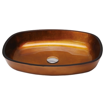 L'oro della stagnola ha temperato i lavabi che di vetro la nave del bagno di forma del melone della ciotola di vetro affonda