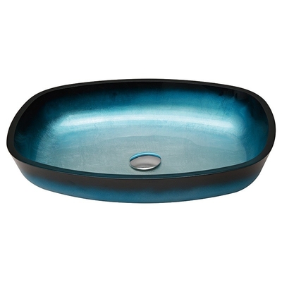 Il blu di vetro di pendenza ha temperato i lavabi che del bagno il melone modella il controsoffitto del piano d'appoggio montato
