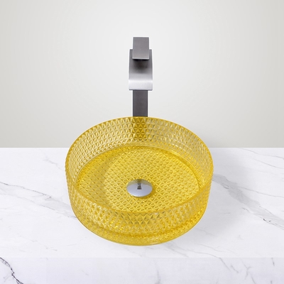 Lavabo Cilindro In Vetro Con Scarico Centrale Lavelli Da Appoggio