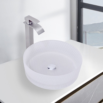 Lavabo da parete in vetro acido opaco per lavabo da appoggio lavelli da appoggio 24 mesi di garanzia