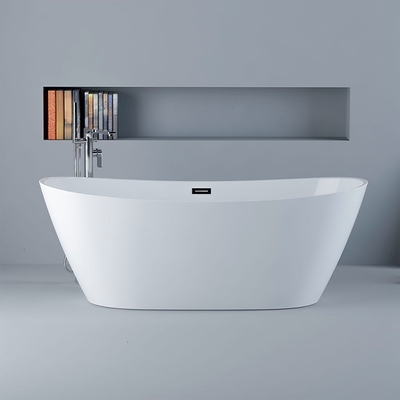 Vasca da bagno acrilica moderna di forma ovale fresca alta lucente