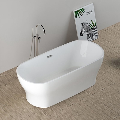 Acrilica vasca da bagno a riparo con scarico di sovrafflusso