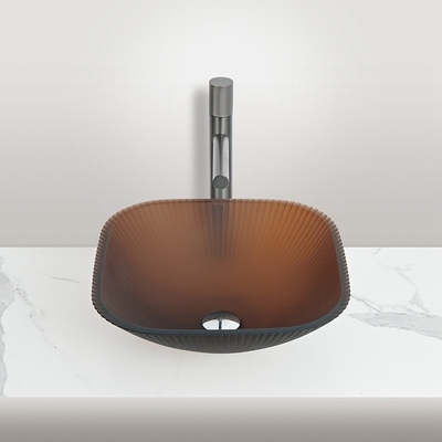 1 buco vasca da bagno in vetro con specchio inclusi lavandini montati sul bancone