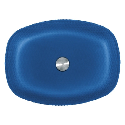 Bagno a forma di melone, risparmio resistente con buco di scarico da 1,75 pollici, acido matt blu.