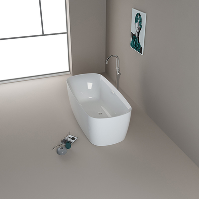 Bagno moderno con scarico centrale facile da installare