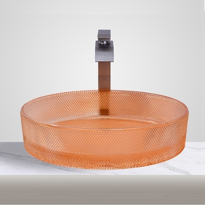 Vasche di vetro a forma ovale vasche da bagno di colore arancione vasche da bagno moderne