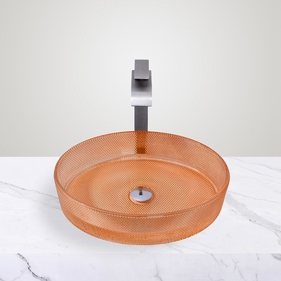 Vaso di vetro chiaro arancione 12 mm di spessore per bagni moderni