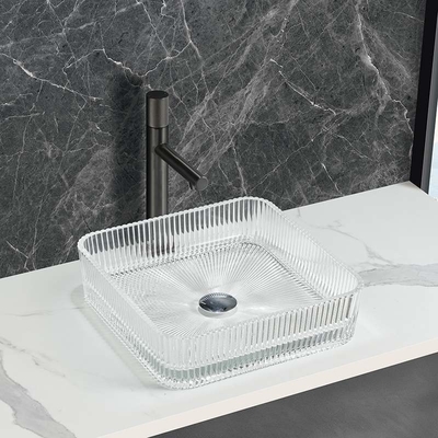 Bagno in vetro trasparente senza sovrafflusso