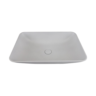 Bagno di lavaggio in calcestruzzo montato sul bancone bianco grigio rettangolare