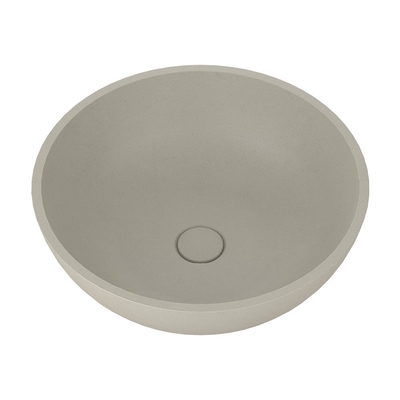 Elegante vaschetto di lavaggio in cemento circolare senza sovrafflusso cemento freddo grigio