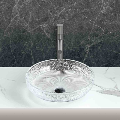 400*400*130mm 1 buco vascello di vetro bacini di scarico moderno centro di localizzazione