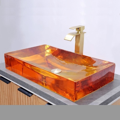 Nessun sovrafflusso Bagno vasche da bagno con rifiuti pop-up inclusi lavandino di vetro vetrato