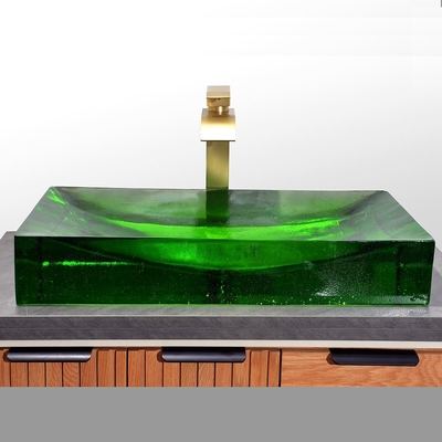 Splendida vasca in vetro vetrato lavandino 1 buco Design per bagni eleganti