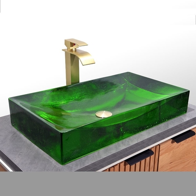 Splendida vasca in vetro vetrato lavandino 1 buco Design per bagni eleganti