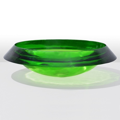 Semi-incorporati vasche di vetro vetrate ovali vasche di vetro verde vasca da lavaggio
