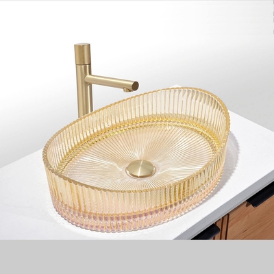 Vasche di vetro di cristallo con rivestimento elettroplatabile colore oro ricco senza taglio