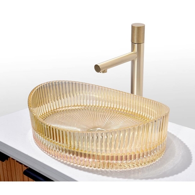 Moderne vasche di vetro con 12 mm di spessore centro scarico vasca di vetro
