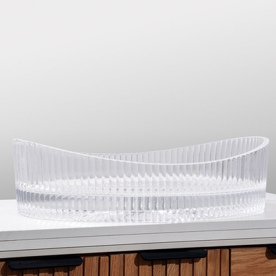 Vaso di lavandino in vetro a fusione senza sovrafflusso sofisticato e alla moda