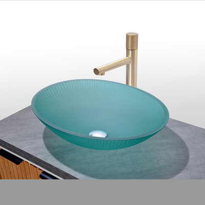 500*360*155mm Lavabo in vetro temperato con foro di scarico di 45mm
