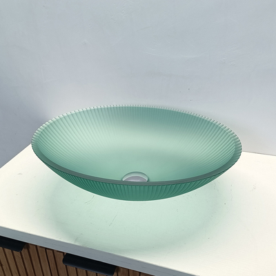 Vaso di lavaggio superiore in vetro ad alta durata con posizione di drenaggio centrale
