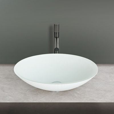 45 mm buco di scarico vetro temperato lavandino di forma ovale per bagni sofisticati