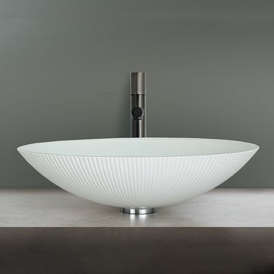 45 mm buco di scarico vetro temperato lavandino di forma ovale per bagni sofisticati