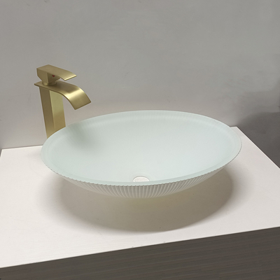 Moderna vasca da lavaggio in vetro di design elegante Superficie resistente agli graffi