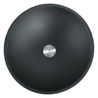 Matt Nero Ceramica Rotondo Vasca da bagno con sovrafflusso