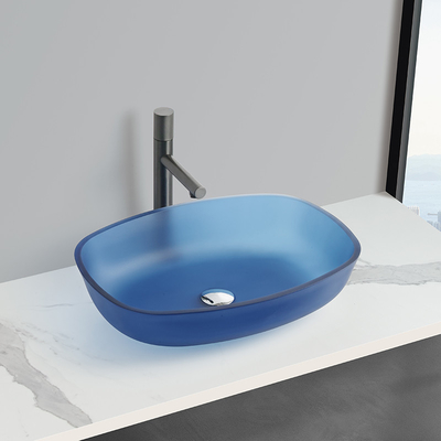 Forma di melone invernale Matt Vaso nero Vasca di vanità Basin senza sovrafflusso Nessun foro del rubinetto singolo foro