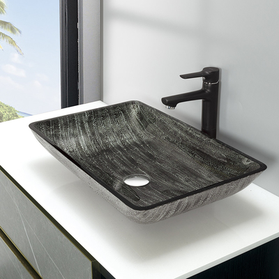 ciotola di vetro a 16,5 pollici del lavandino di Art Rectangular Tempered dei lavabi del bagno di 12mm