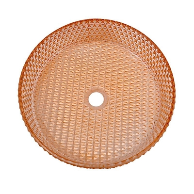 Lavandino di Diamond Round Wash Hand Basin Amber Color Glass Bowl Bathroom