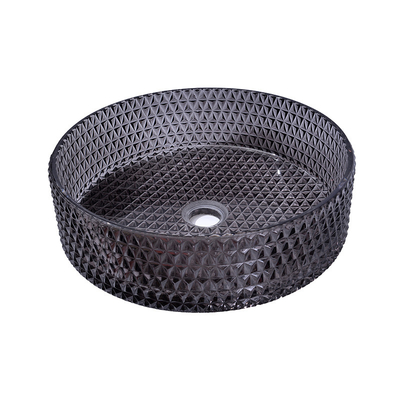 Lavandino rotondo nero trasparente a 22 pollici del controsoffitto di Diamond Shape Crystal Wash Basin